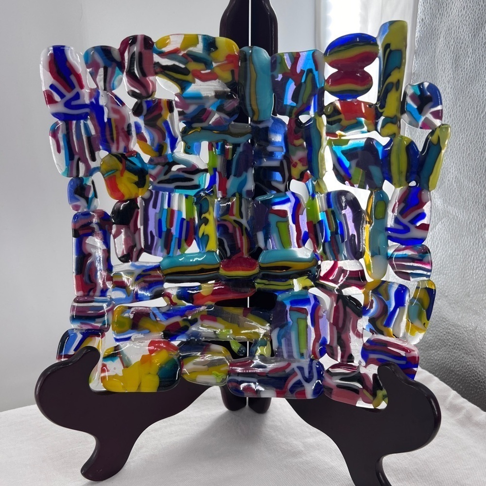 Artist Piece fused and formed glass bowl